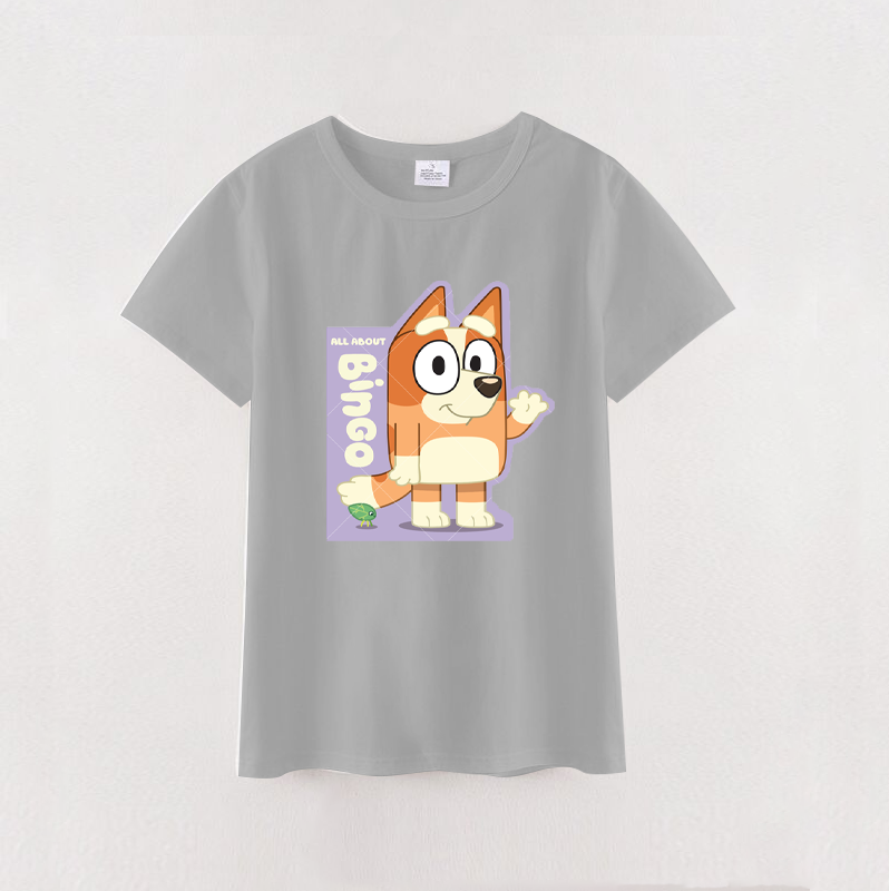 (Pre Order)Mommy & Me Grey Short Sleeves Cotton T-Shirts