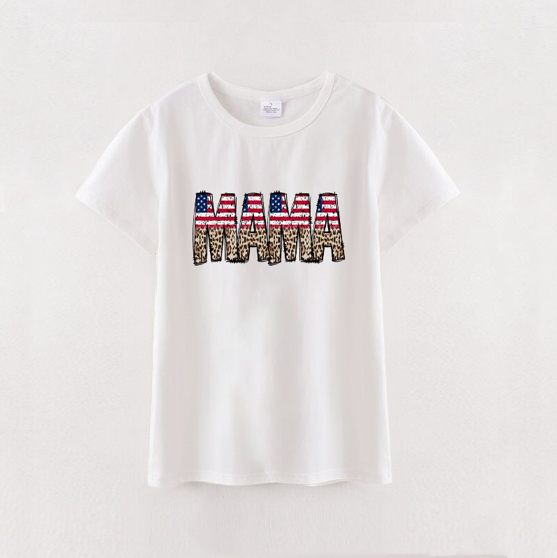 （Pre Order）Patriotic Mommy and Me White Cotton T-Shirts