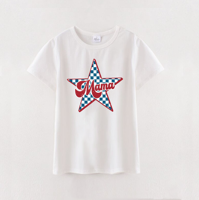 （Pre Order）Patriotic Mommy and Me White Cotton T-Shirts