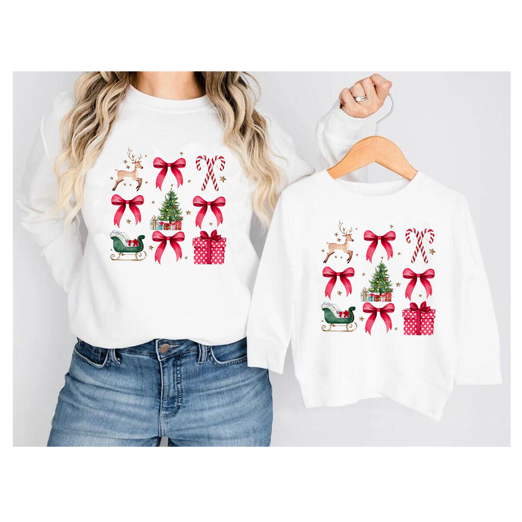 （Pre Order）Mommy and Me Christmas Print Sweatshirt