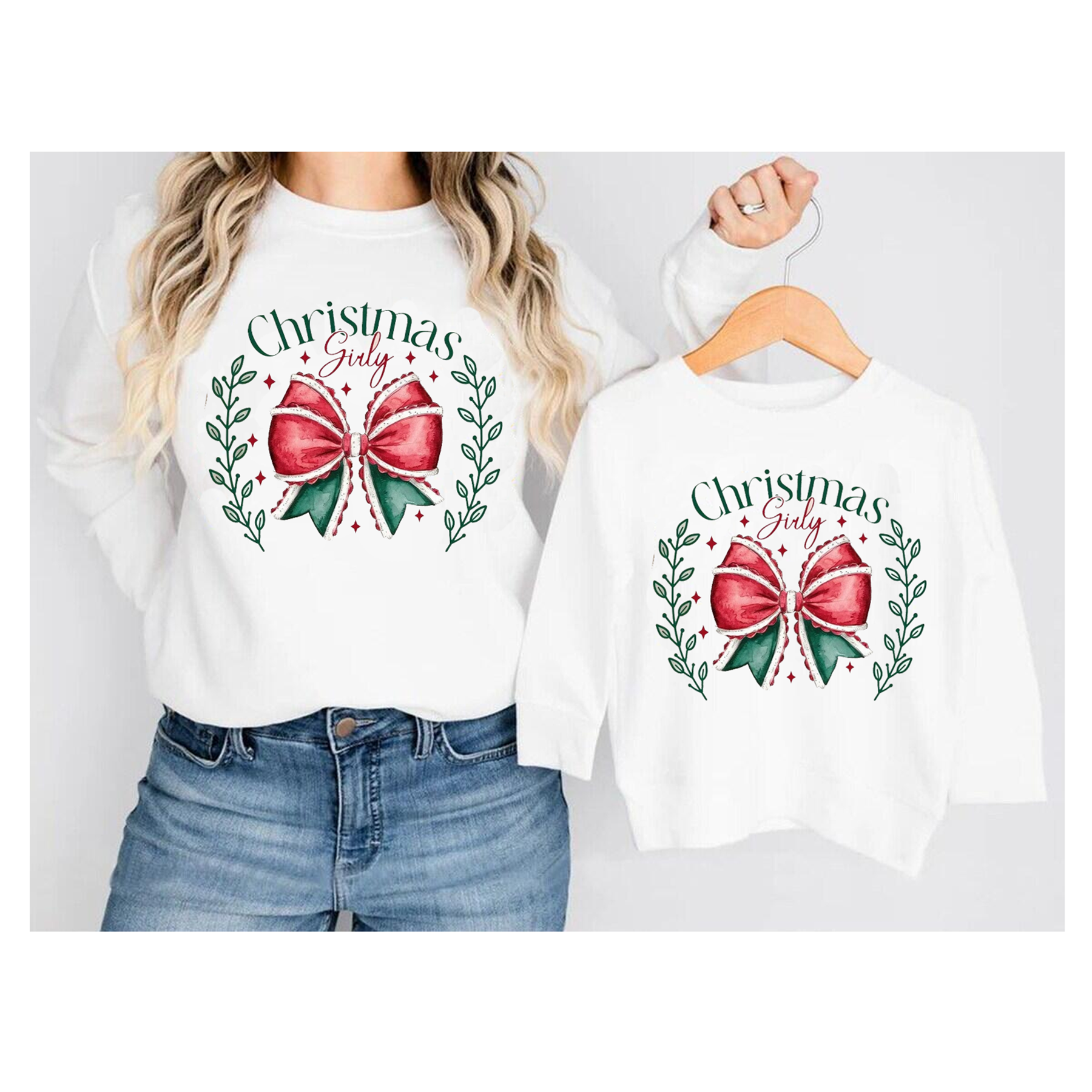 （Pre Order）Mommy and Me Christmas Print Sweatshirt