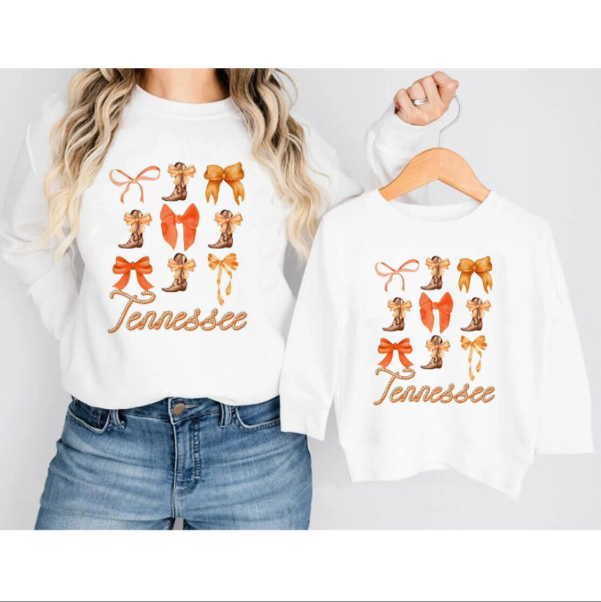 （Pre Order）Mommy and Me Cow Boy Print Sweatshirt