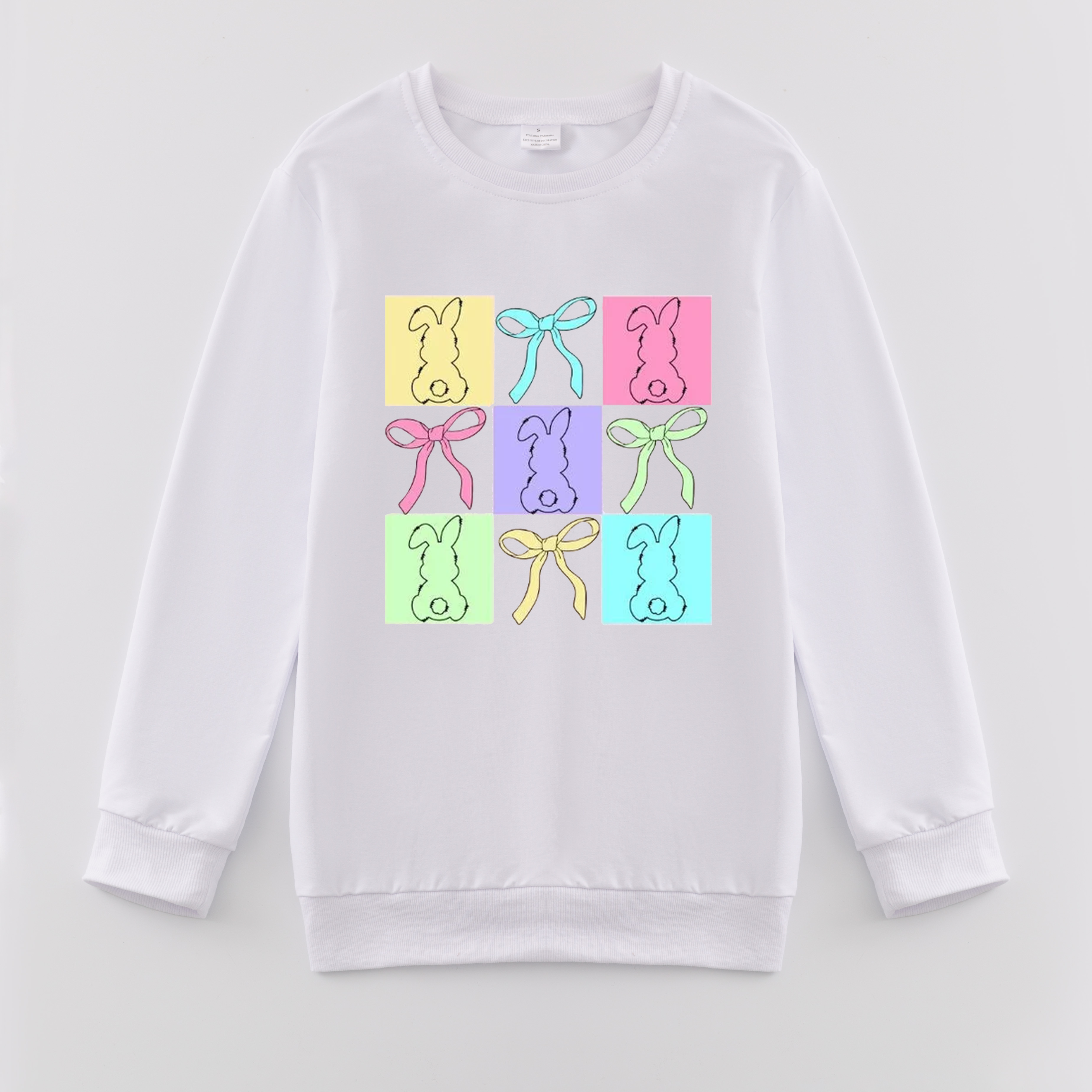 （Pre Order）Mommy and Me Easter Bunny Print Sweatshirt