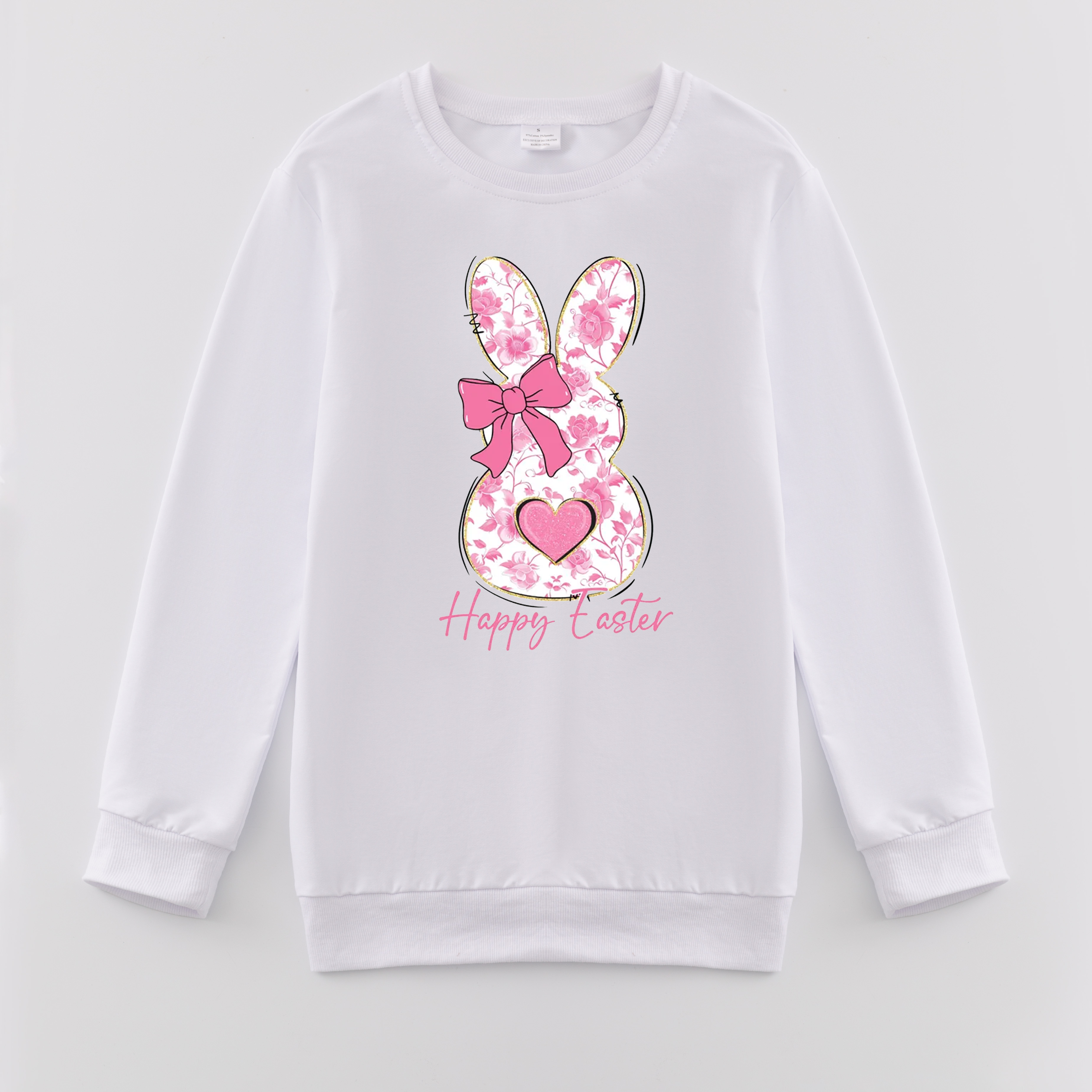 （Pre Order）Mommy and Me Easter Bunny Print Sweatshirt