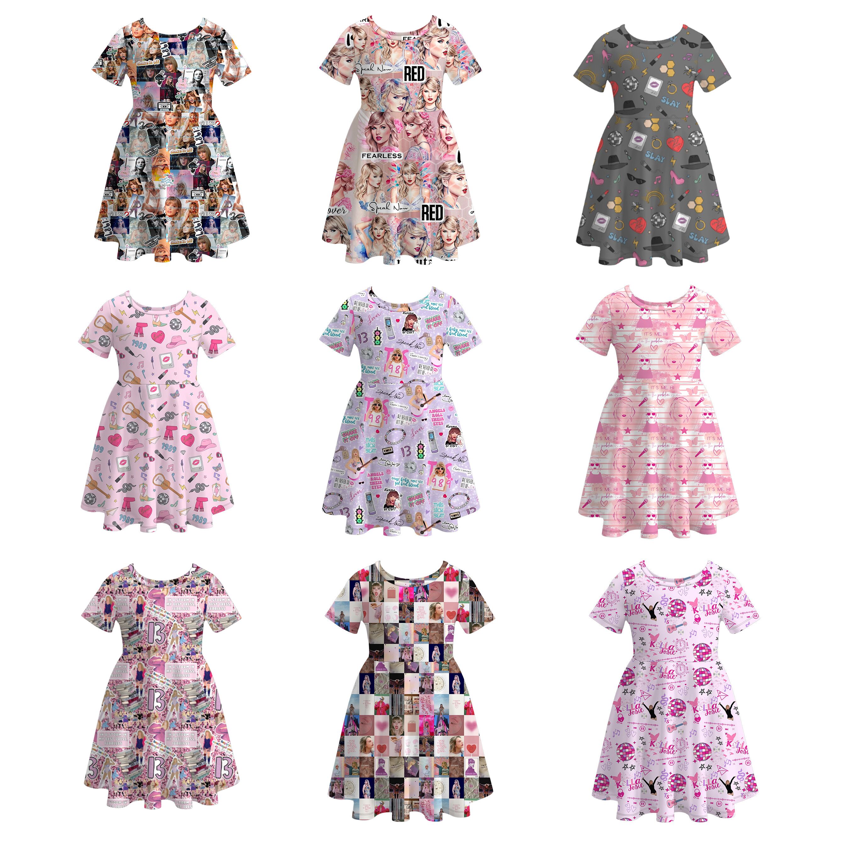 （Pre Order）girls TS print twirl dress