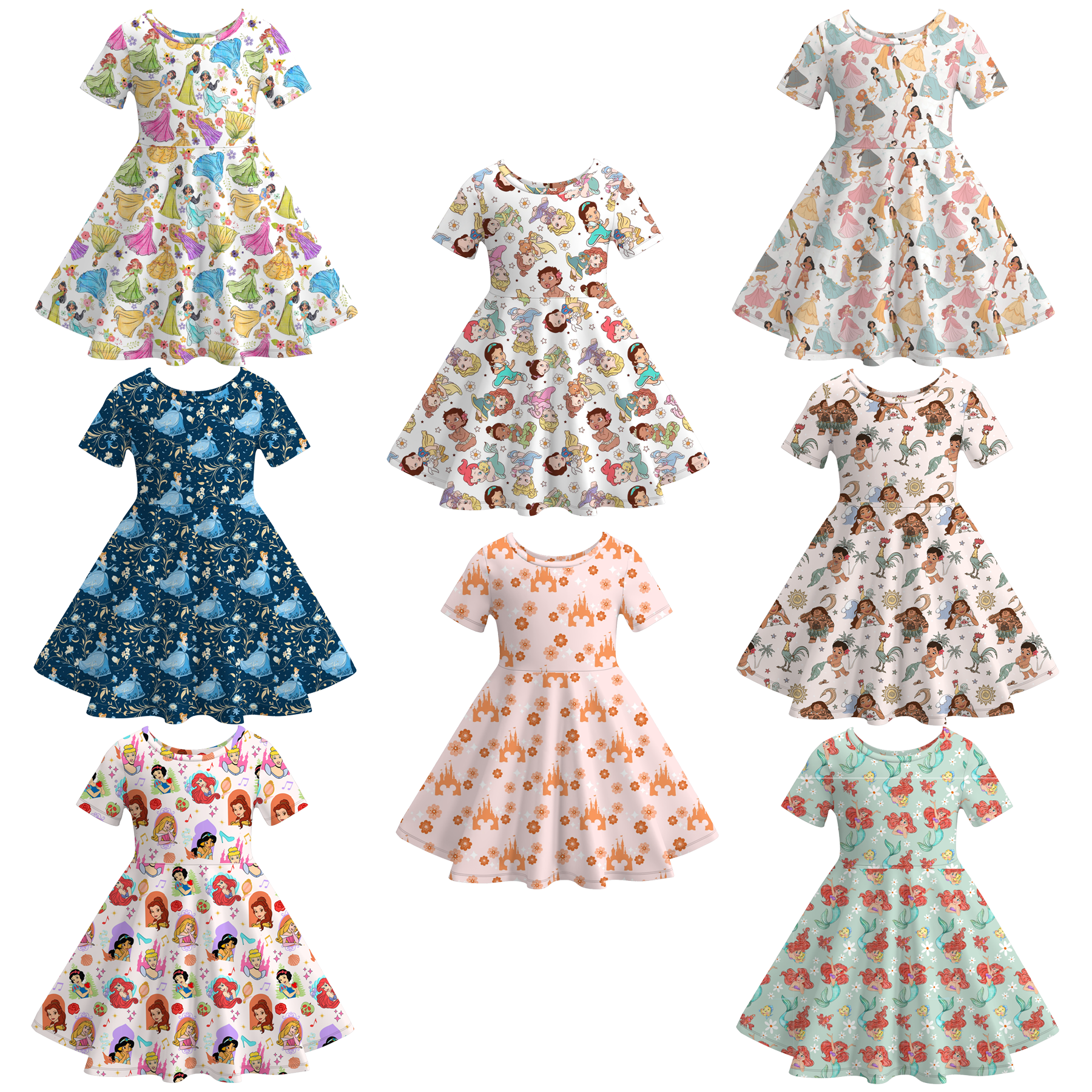 （Pre Order）Girls Fall Princess Print Dress