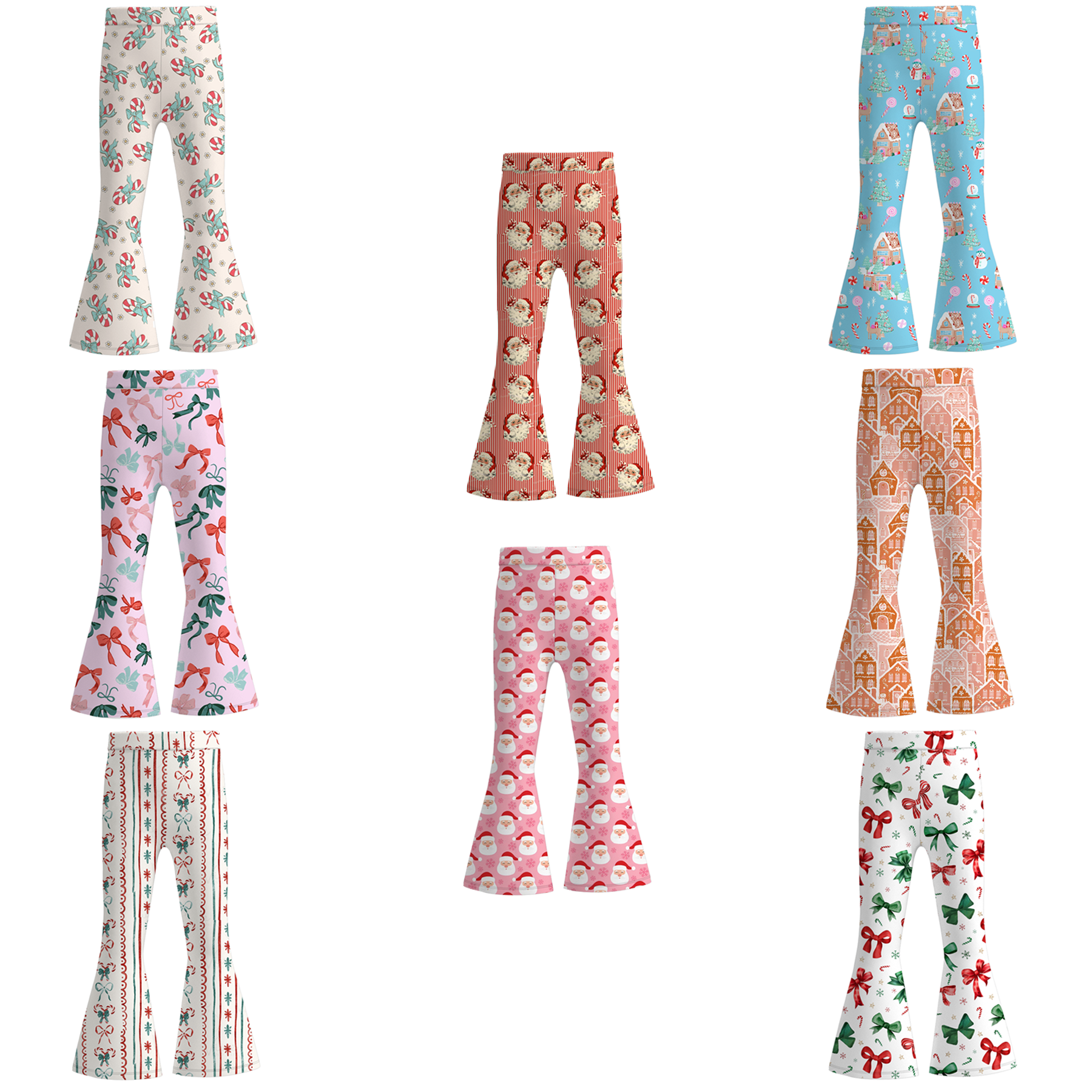 （Pre Order）Girls Christmas Print Bell Pants