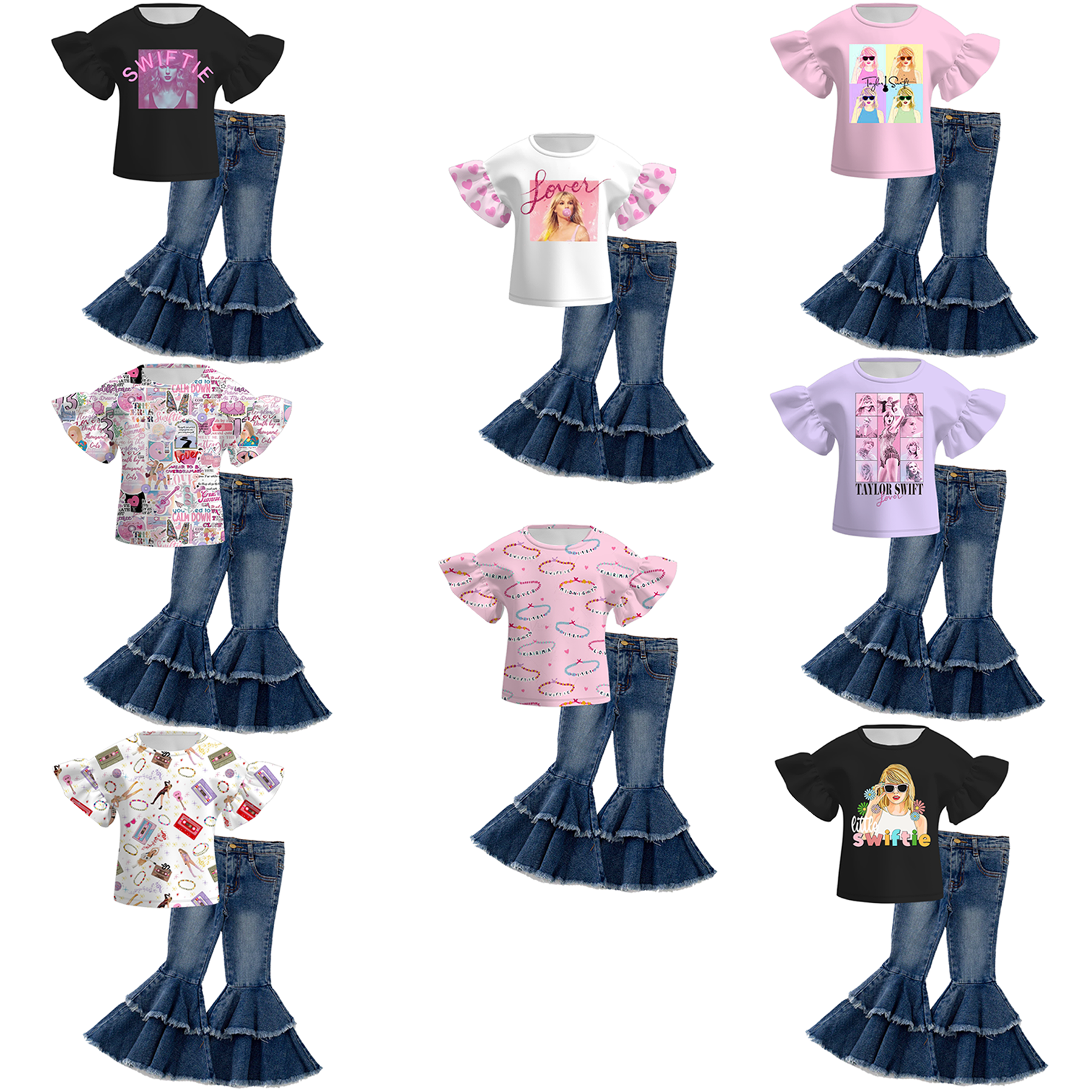 （Pre Order+Pant In Stock）Girls TS Print Outfit Set