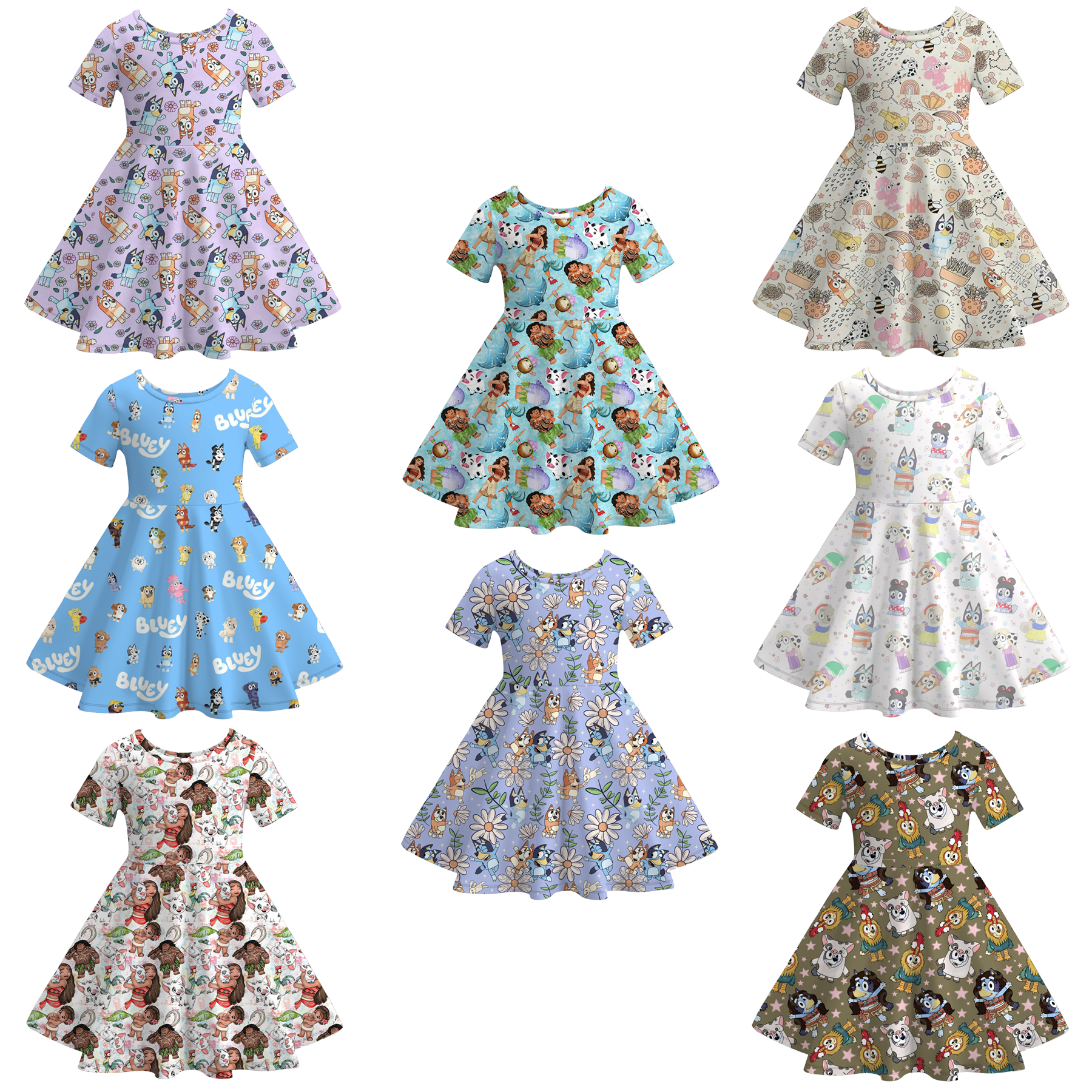 （Pre Order）Girls Cute Cartoon Print Dress