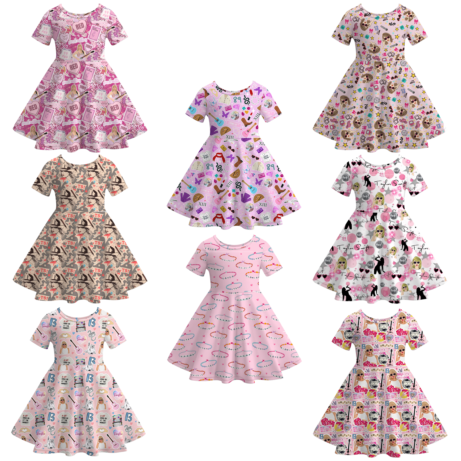 （Pre Order）Girls TS Print Milk Silk Dress