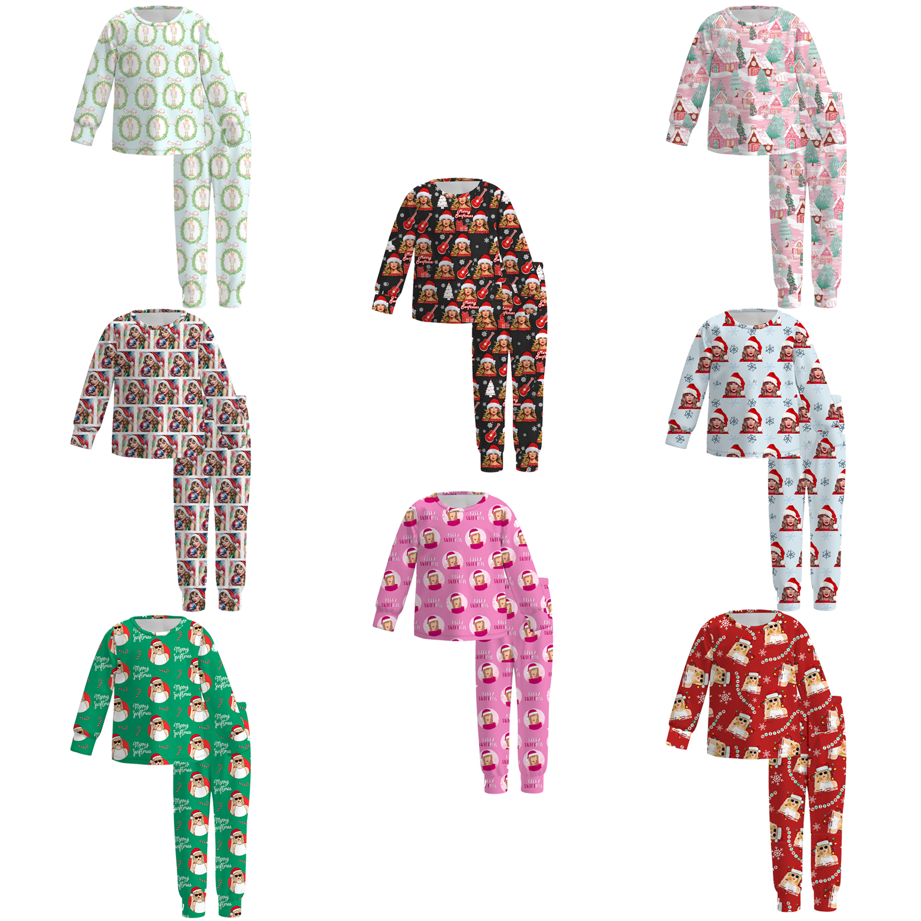 （Pre Order）Girls Christmas TS Print Pajamas