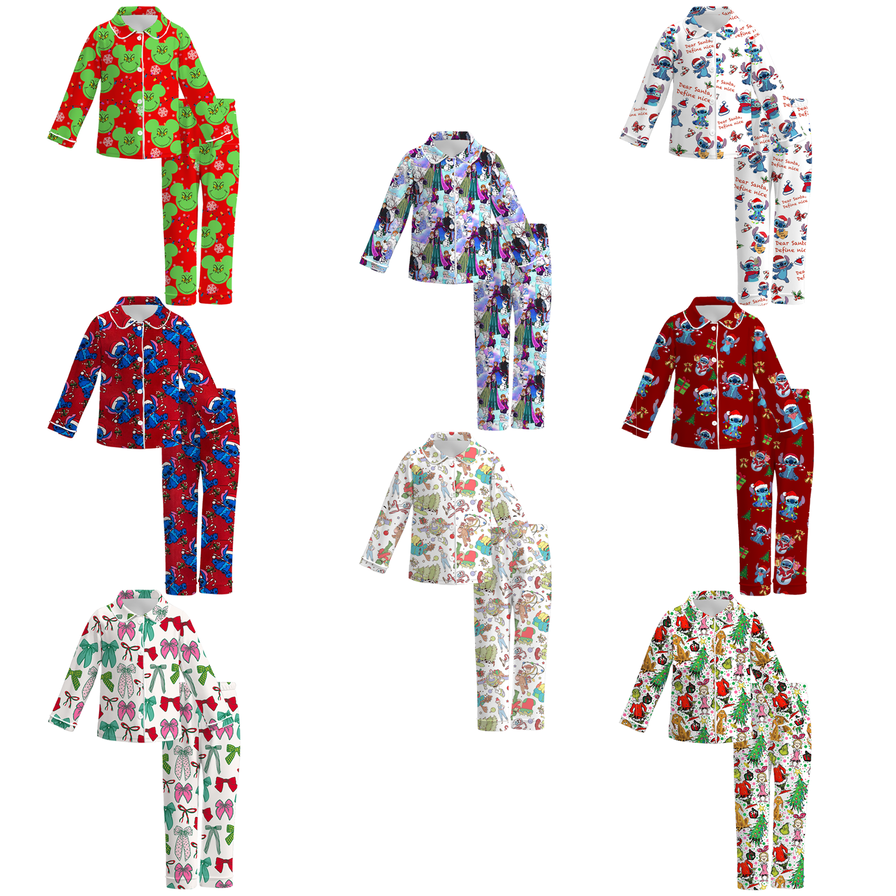 （Pre Order）Girls Christmas Print Pajamas