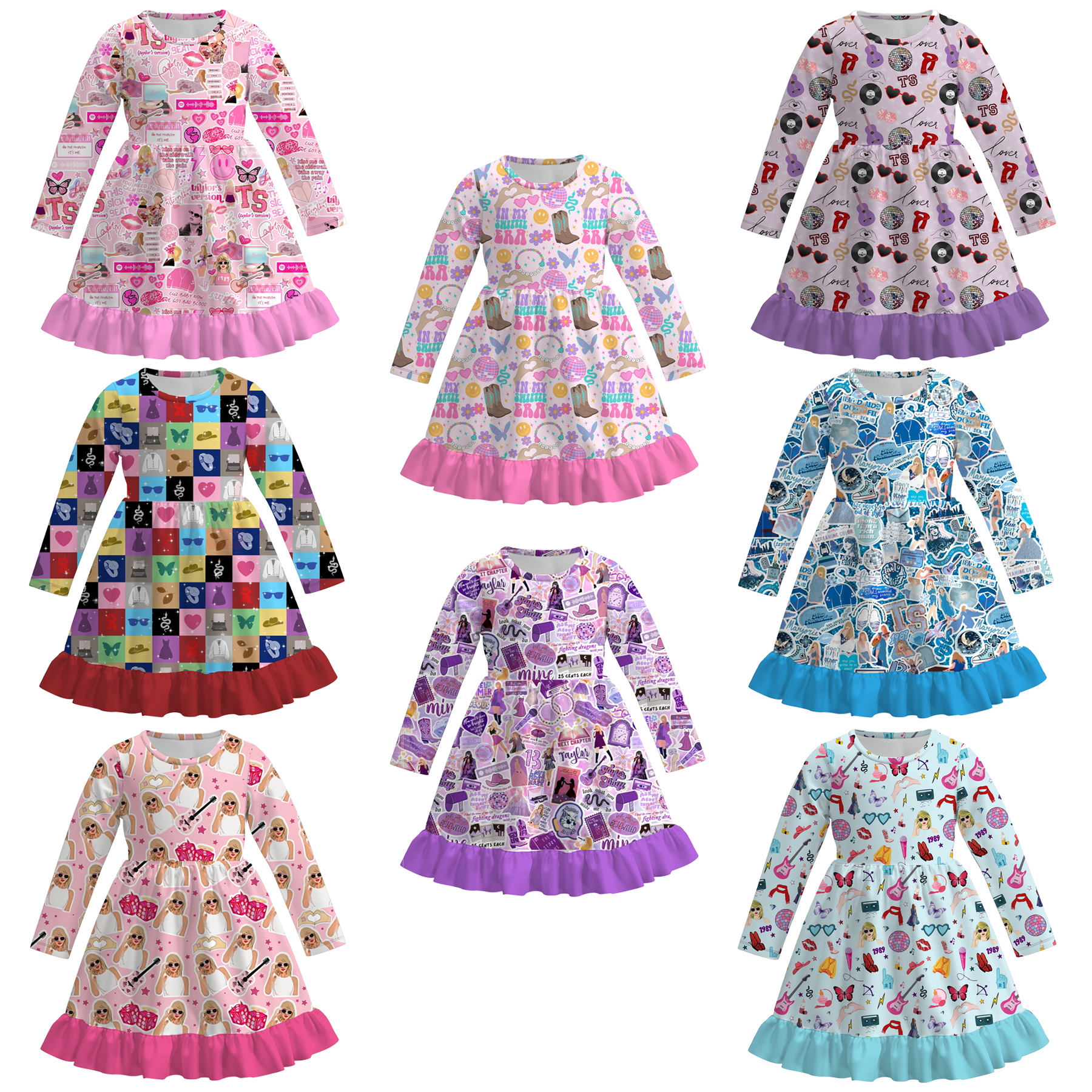 （Pre Order）Girls TS Print Milk Silk Dress