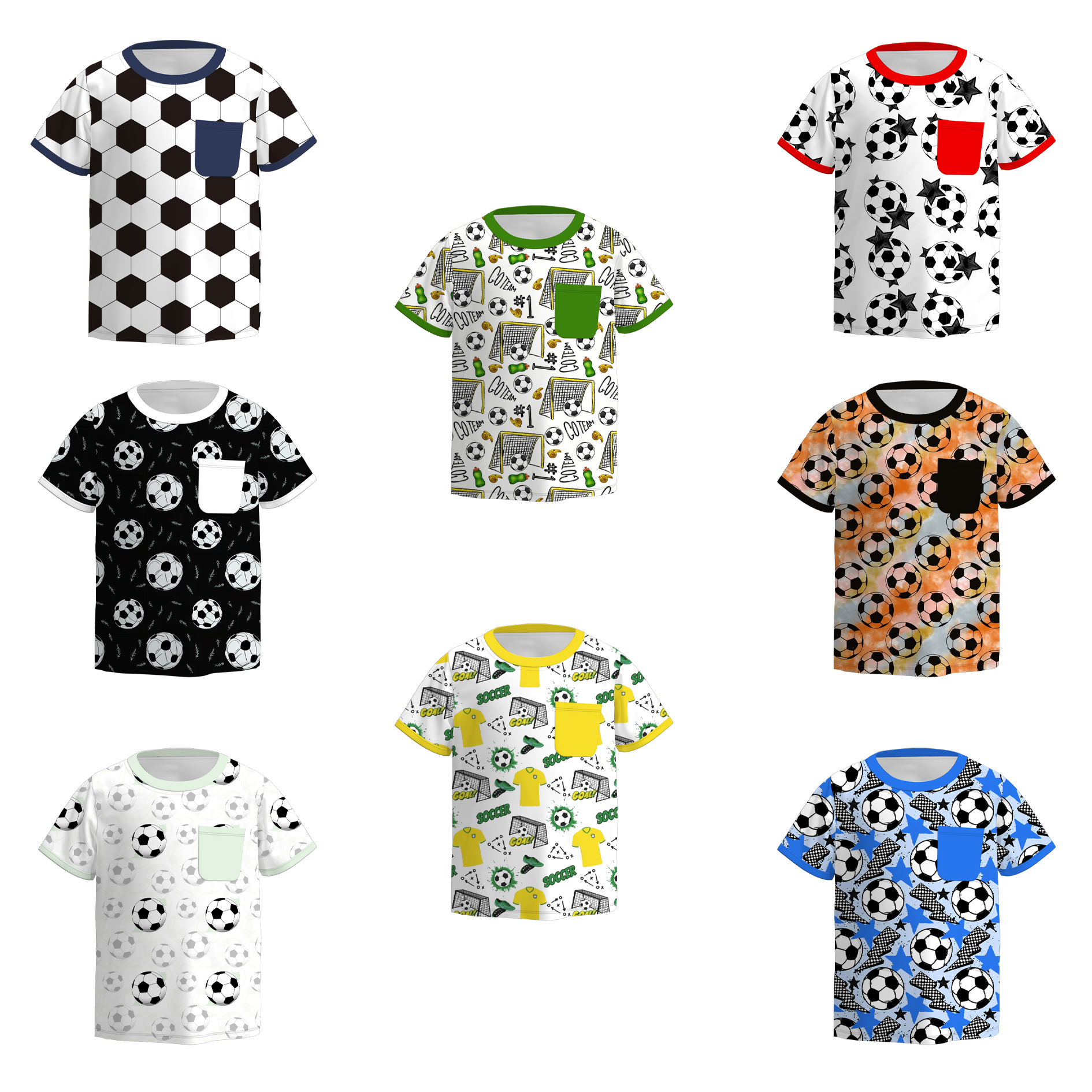 （Pre Order）Boys Spring and Summer Soccer Print Top