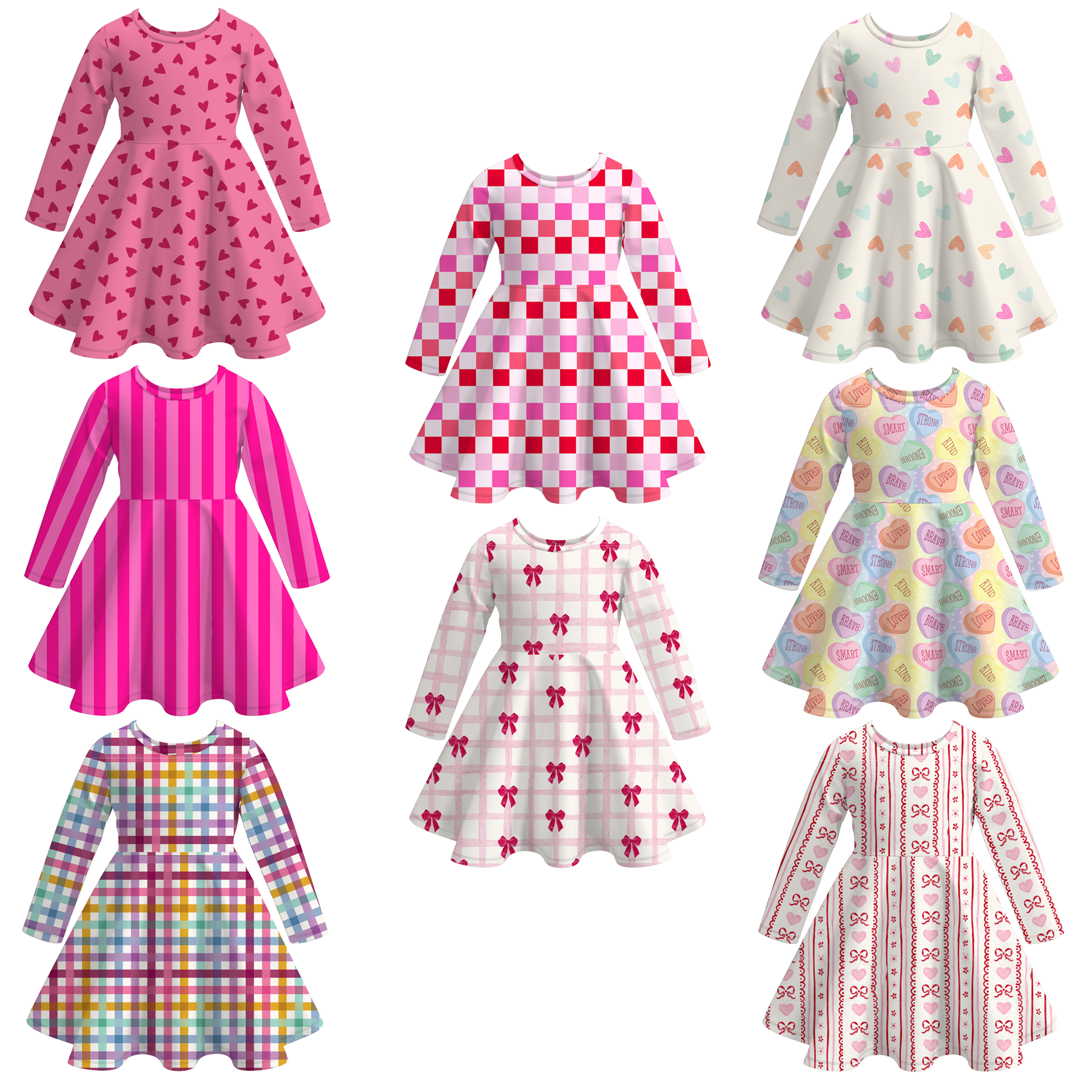 （Pre Order）Girls Valentine's Day Print Dress