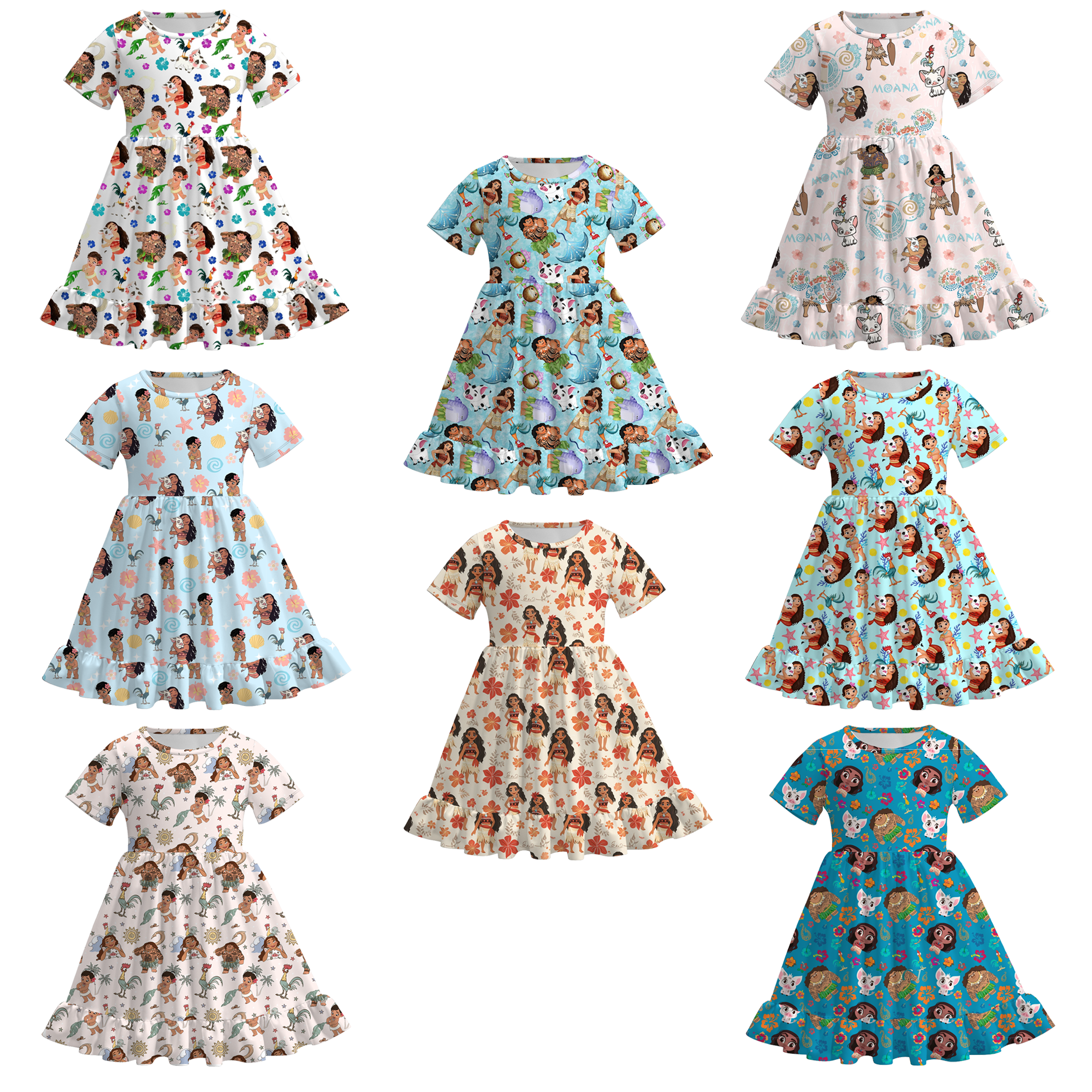 （Pre Order）Girls Cartoon Character Print Dress