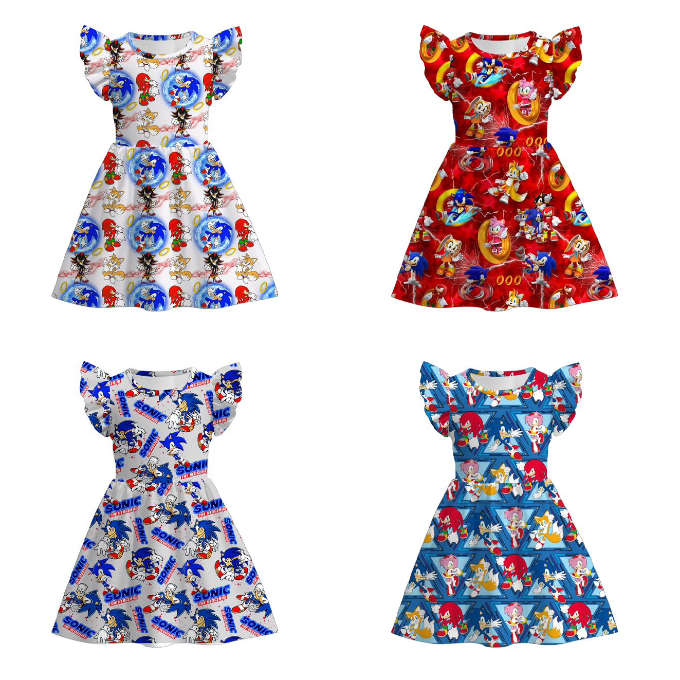 （Pre Order）Girls Spring and Summer Cartoon Character Print Dress