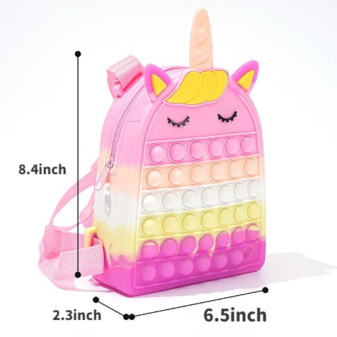 （Pre Order）Girls Silicone Unicorn Backpack