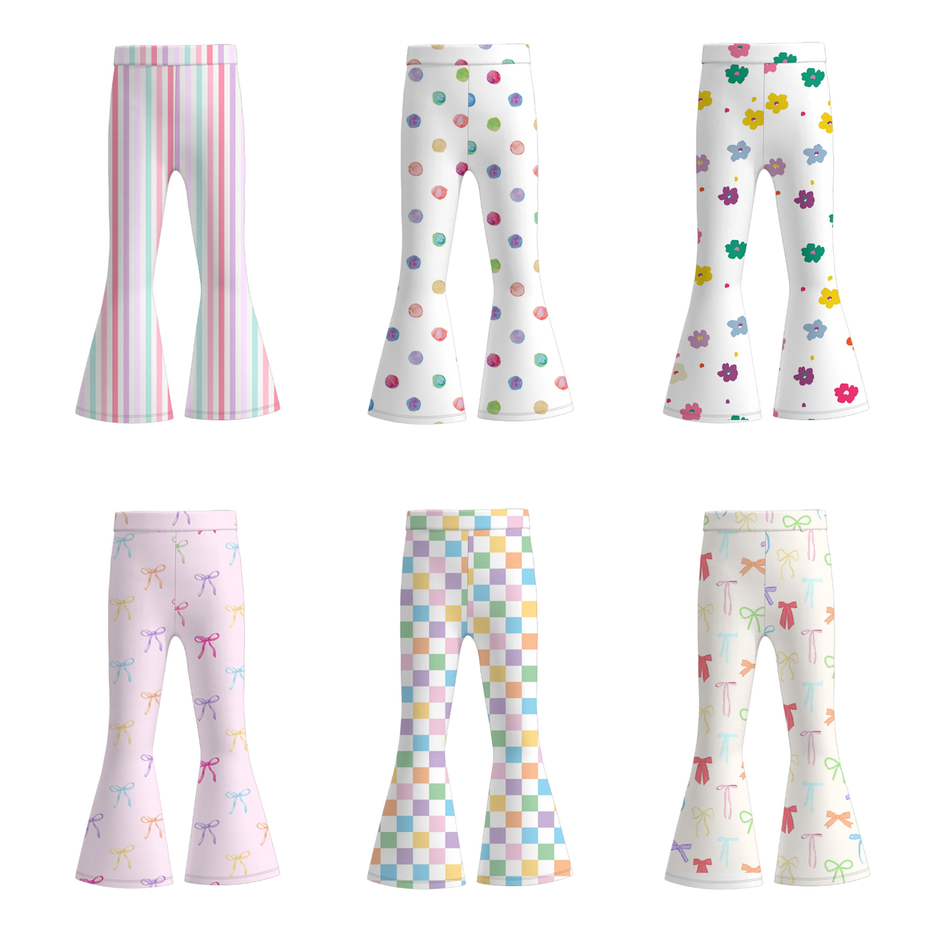 （Pre Order）Girls Spring and Summer Print Bell Pants