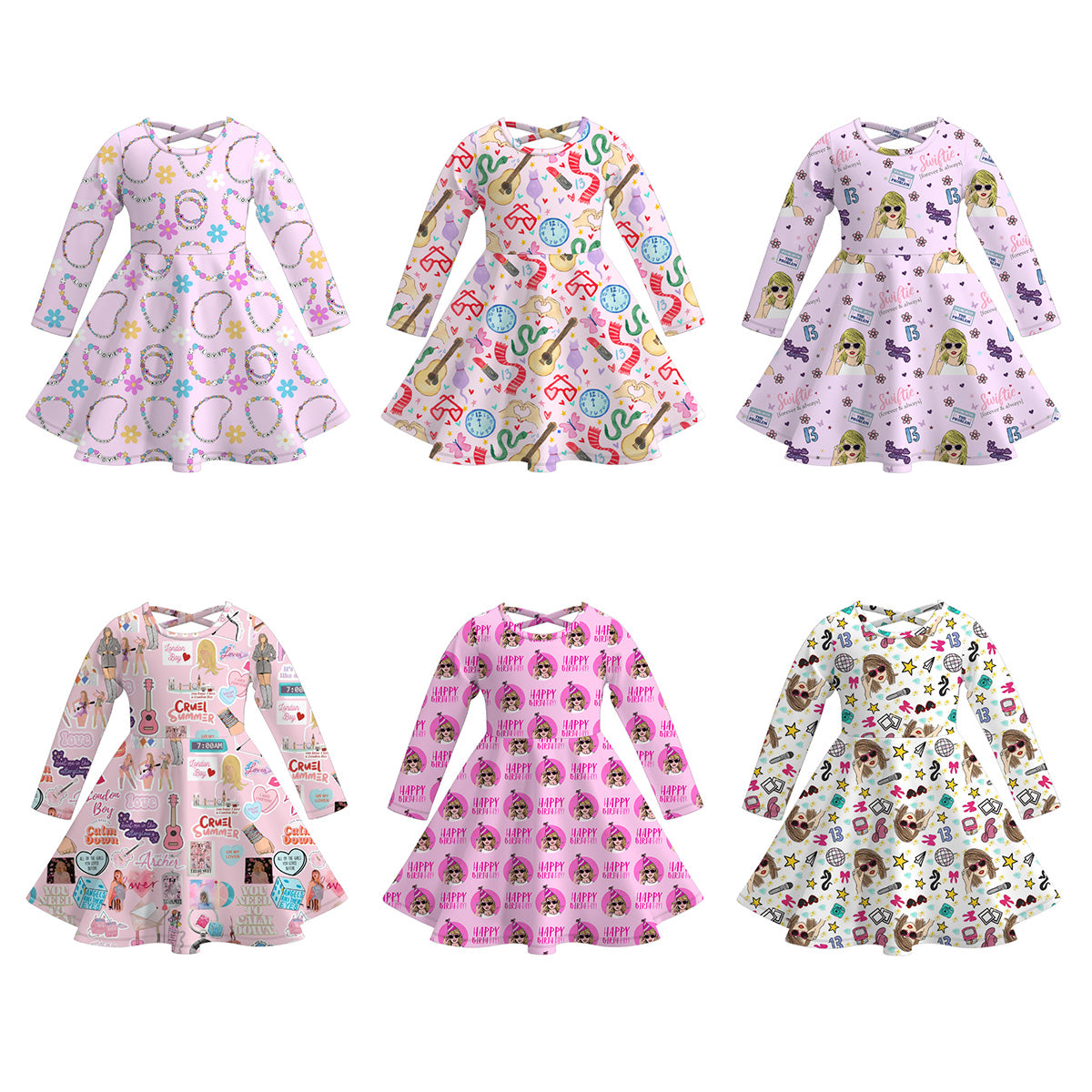 （Pre Order）Girls Spring and Summer TS Print Dress