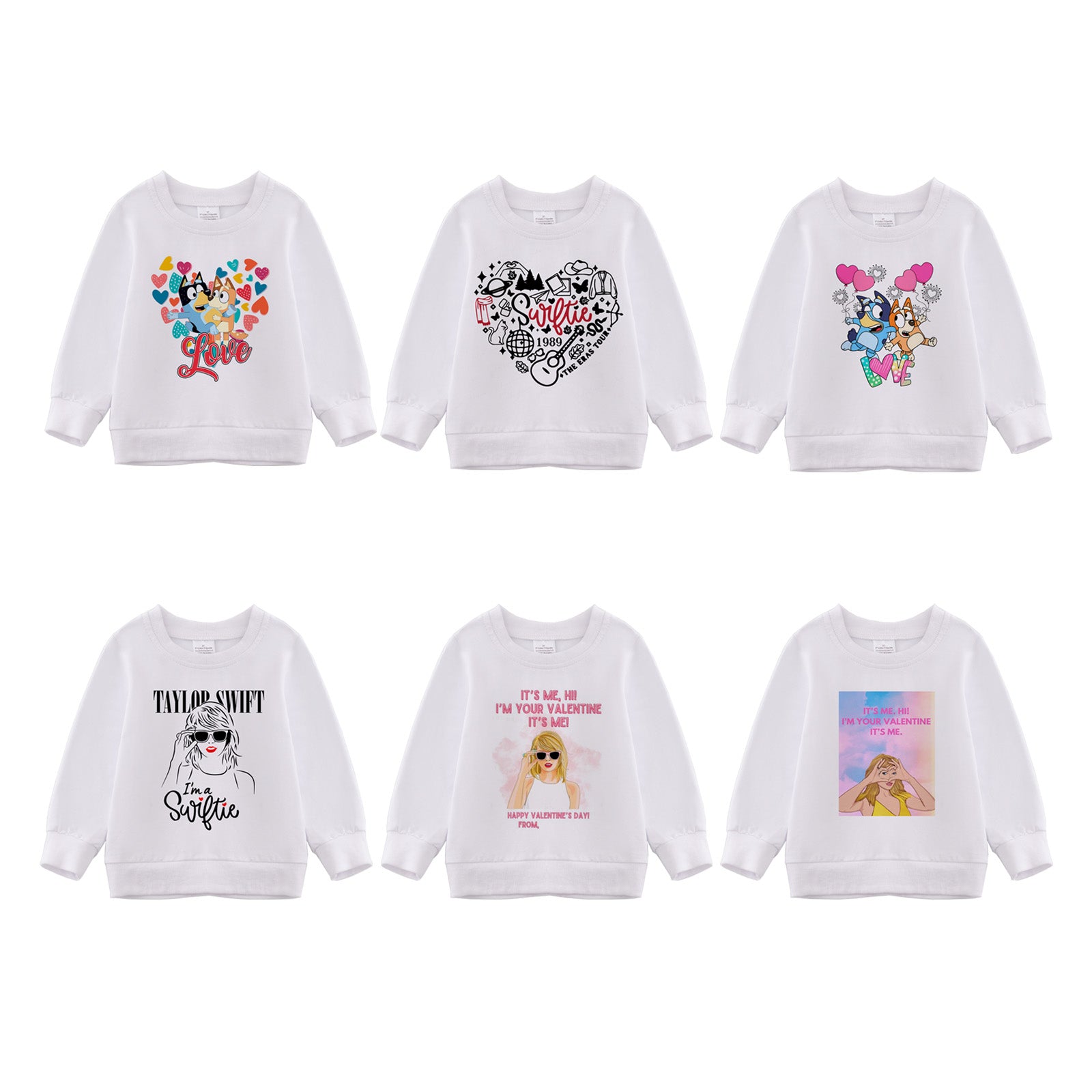 （Pre Order）Girls Fall Cartoon and TS Print Sweatshirt