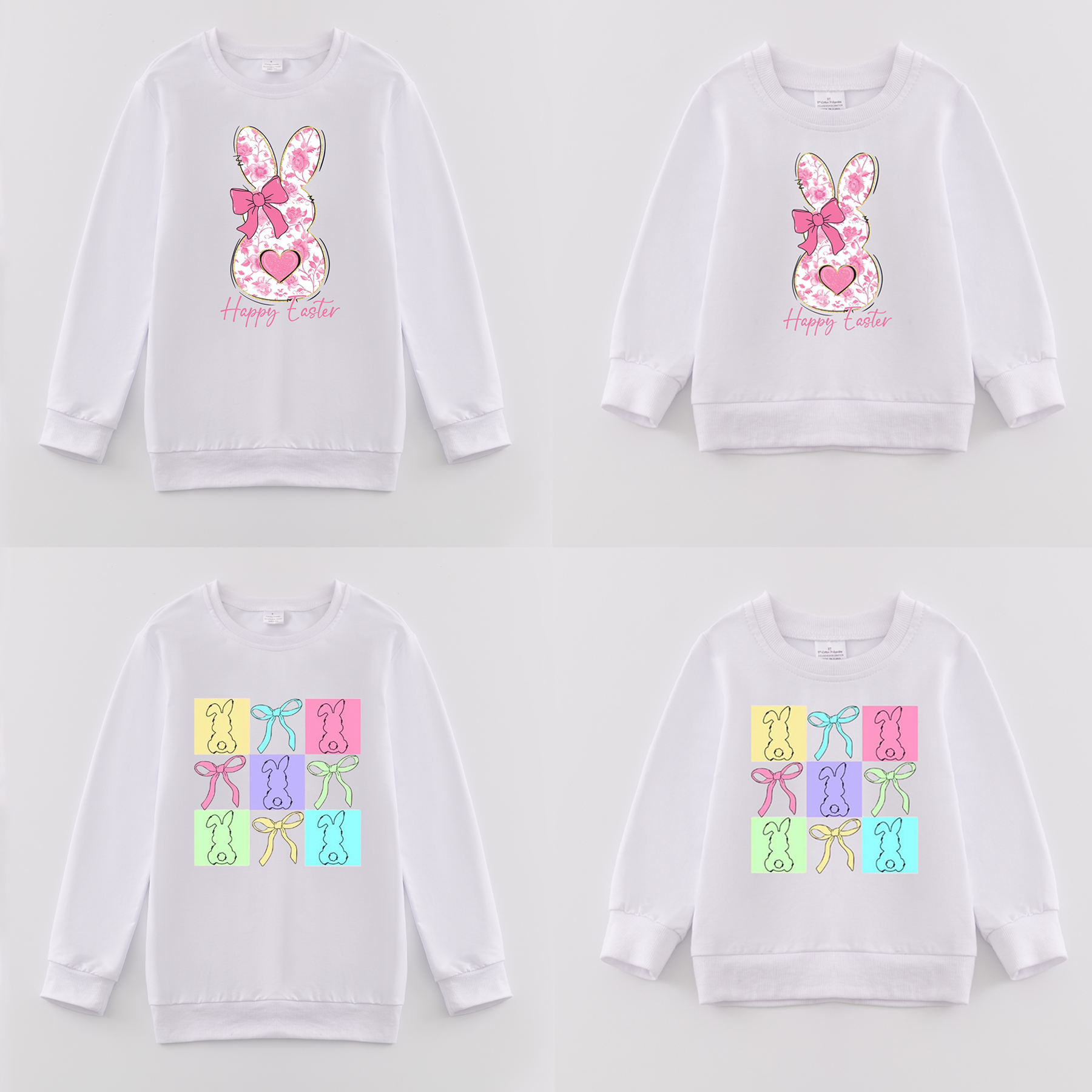 （Pre Order）Mommy and Me Easter Bunny Print Sweatshirt