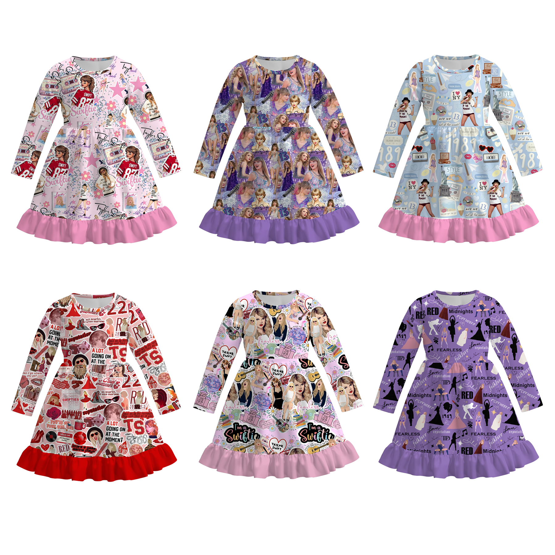 （Pre Order）Girls Fall TS Print Dress