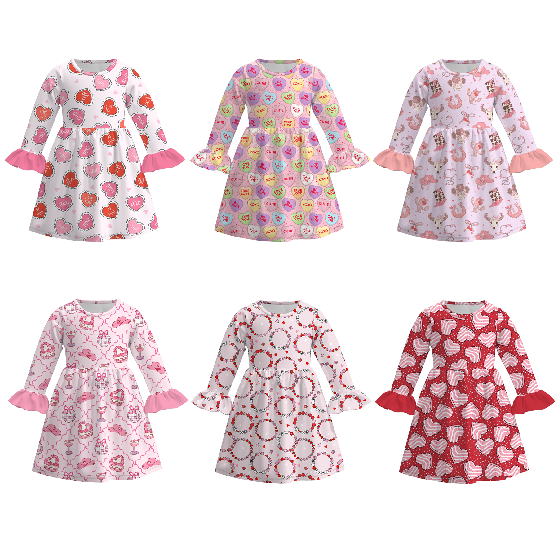 （Pre Order）Girls Valentine's Day Print Dress