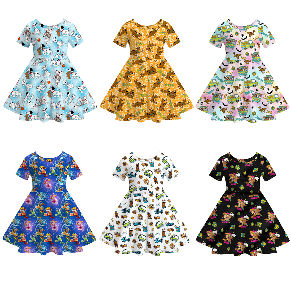 （Pre Order）Girls Cute Cartoon Print Dress