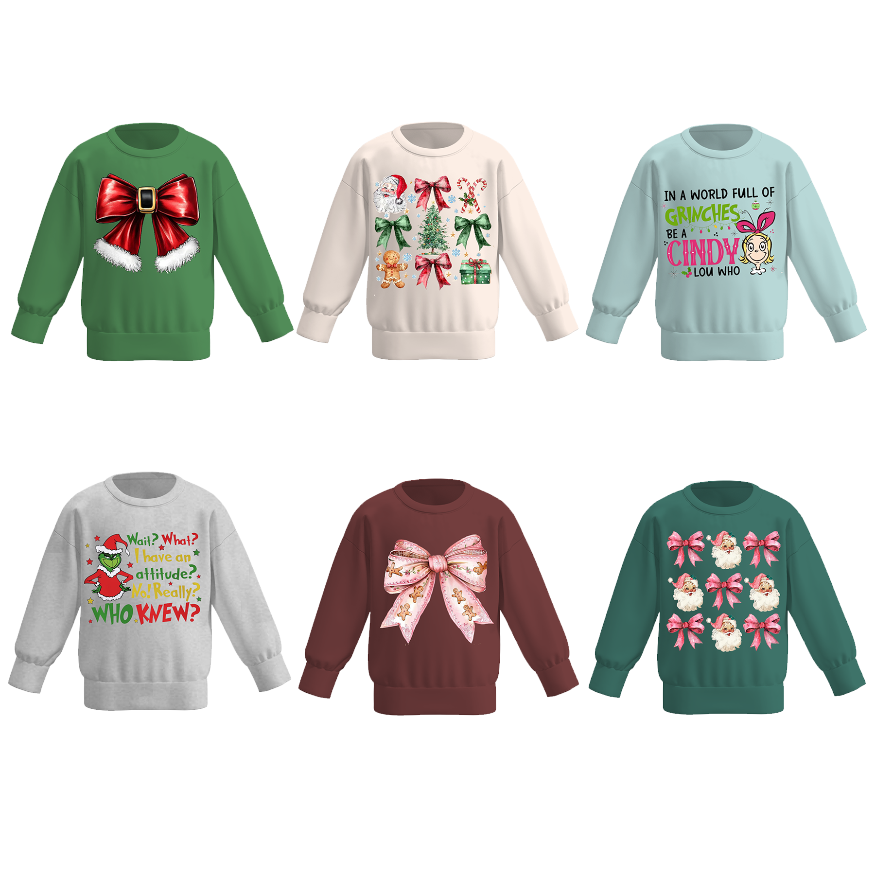 （Pre Order）Girls Christmas Print Sweatshirt