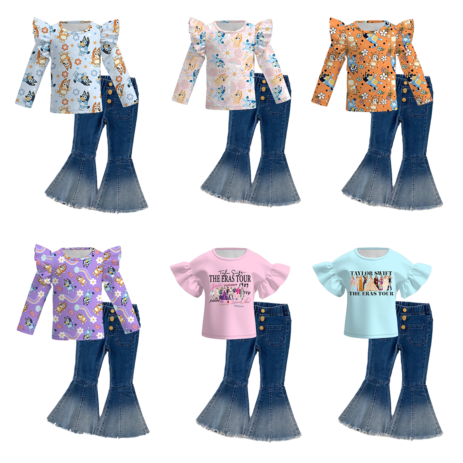 （Pre Order+Pant In Stock）Girls TS and Cartoon Print Outfit Set